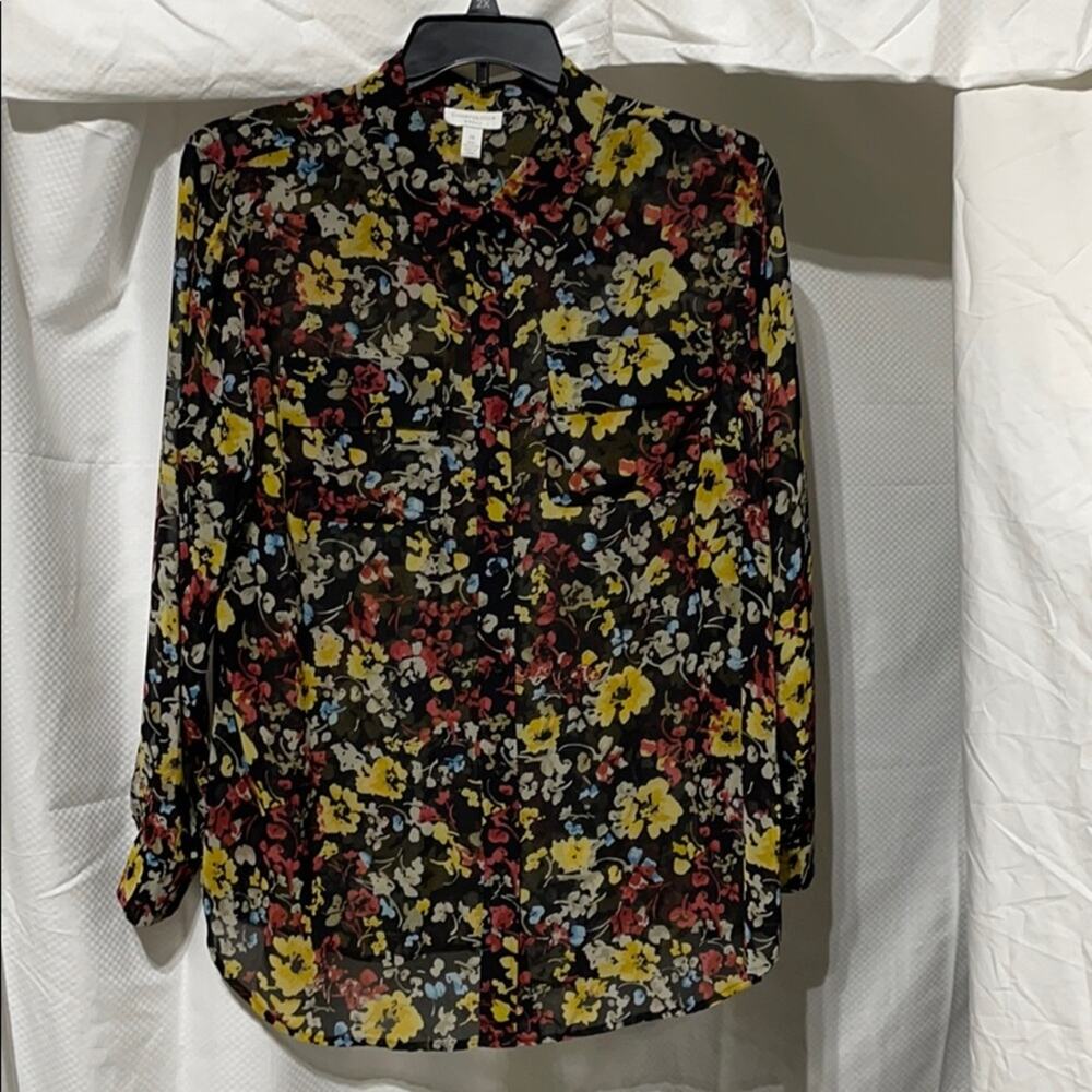Charter club 2x floral blouse euc